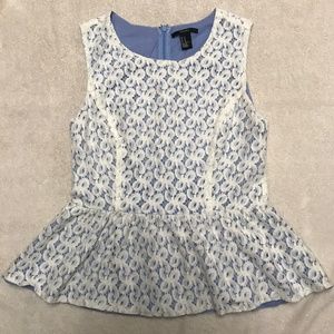 Forever 21 Lace Sleeveless Peplum Top